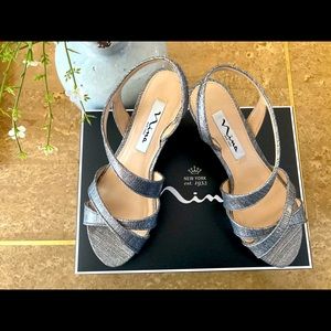 NINA STEEL LUNA EVENING SANDAL SIZE 6M